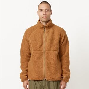 Snow Peak Thermal Boa Fleece Zip Up Jacket Light Brown Size Extra Large NWT